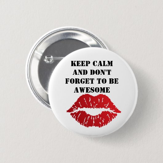 Romantic chic luxe red lips button (Vorne & Hinten)