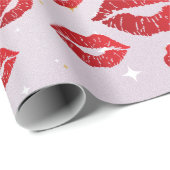 Romantic chic luxe red lips geschenkpapier (Rolleneckpunkt)