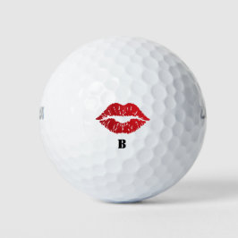 Romantic chic luxe red lips golfball