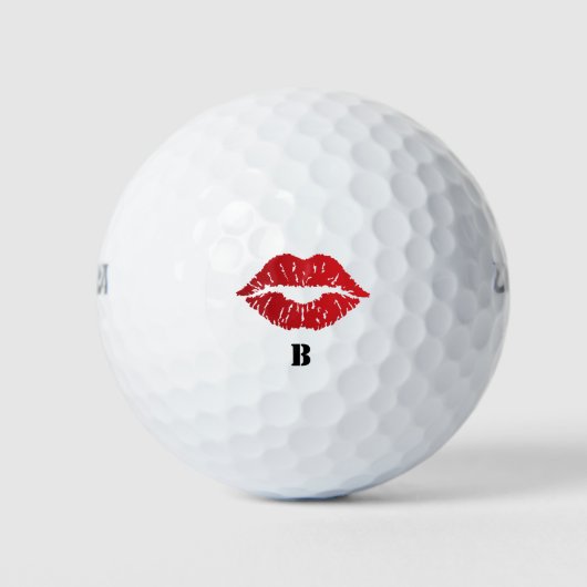 Romantic chic luxe red lips golfball (Vorderseite)