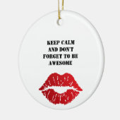 Romantic chic luxe red lips keramik ornament (Links)