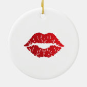 Romantic chic luxe red lips keramik ornament (Hinten)