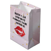 Romantic chic luxe red lips mittlere geschenktüte (Vorderseite Schrägansicht)