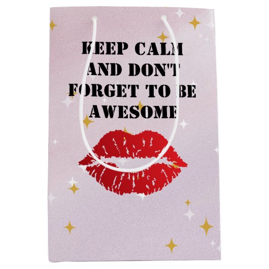 Romantic chic luxe red lips mittlere geschenktüte (Vorderseite)