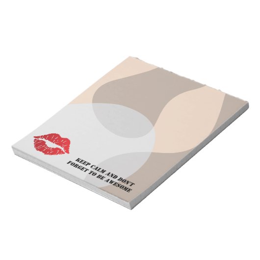Romantic chic luxe red lips notizblock (Rotiert)