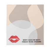 Romantic chic luxe red lips notizblock (Vorderseite)