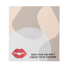 Romantic chic luxe red lips notizblock