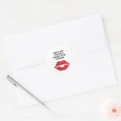 Romantic chic luxe red lips runder aufkleber (Umschlag)