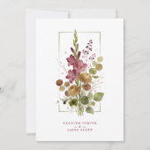 Romantic Chic Rustic Botanical Wildflowers Wedding Einladung (Vorderseite)