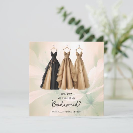 Romantic Chic Three Bridesmaid Dresses Proposal (Stehend Vorderseite)