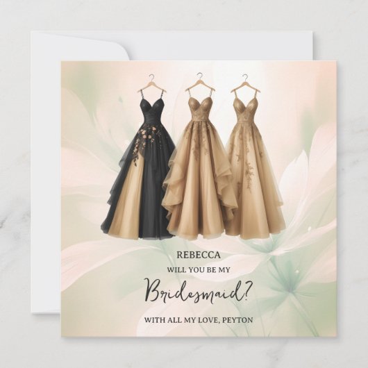 Romantic Chic Three Bridesmaid Dresses Proposal (Vorderseite)