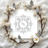 Romantic Chic Wedding Ornate Monogram Initials Gummistempel