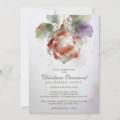 Romantic Christmas Ornament Shaped Like a Rose Einladung (Vorderseite)