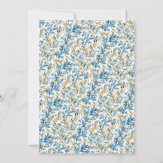 Romantic Classic Blue Crest Monogram Wedding Einladung (Rückseite)