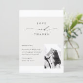 Romantic Classic Formal Wedding Photo Dankeskarte (Stehend Vorderseite)