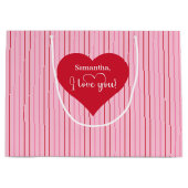 Romantic Classic Hearts I Love You Gift Bag Große Geschenktüte (Vorderseite)