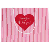 Romantic Classic Hearts I Love You Gift Bag Große Geschenktüte (Rückseite)