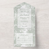 Romantic Classic Sage Green Landscape Toile All In One Einladung (Innen Boden)