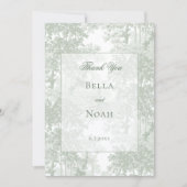 Romantic Classic Sage Green Landscape Toile Dankeskarte (Vorderseite)