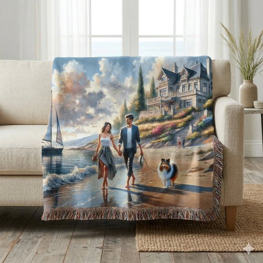 Romantic Coastal Cottage Sunset Stroll Decke