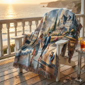 Romantic Coastal Cottage Sunset Stroll Decke