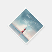 Romantic Coastal Lighthouse Scene Serviette (Ecke)