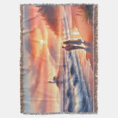 Romantic Coastal Sunset Lighthouse Walk Decke (Vorderseite Vertikal)