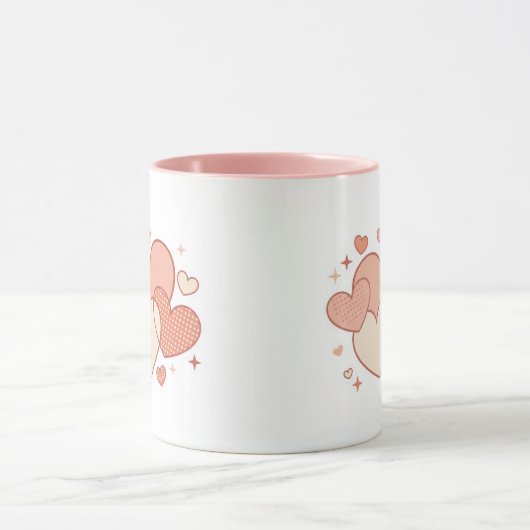 Romantic Coffee Cup with Hearts Gift Tasse (Zentrum)