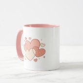 Romantic Coffee Cup with Hearts Gift Tasse (Vorderseite Links)