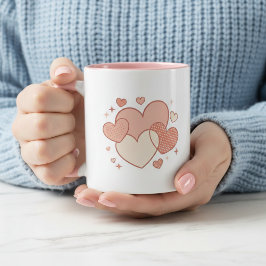Romantic Coffee Cup with Hearts Gift  Tasse
