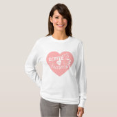 Romantic Coffee Lover Valentine Pink Heart Arrow T-Shirt (Vorne ganz)