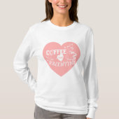Romantic Coffee Lover Valentine Pink Heart Arrow T-Shirt (Vorderseite)