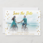 Romantic Confetti Save the Date Wedding Foto (Vorderseite)