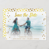 Romantic Confetti Save the Date Wedding Foto (Vorne/Hinten)