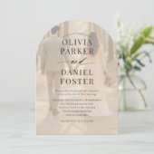 Romantic Contemporary Photo Overlay Wedding Einladung (Stehend Vorderseite)