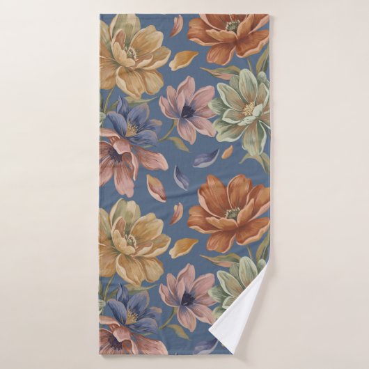 Romantic Cottage Flowers Badhandtuch Set (Badehandtuch)