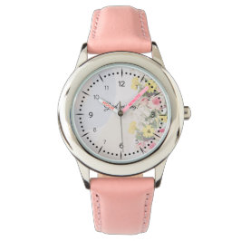 Romantic cottage flowers wallpaper armbanduhr