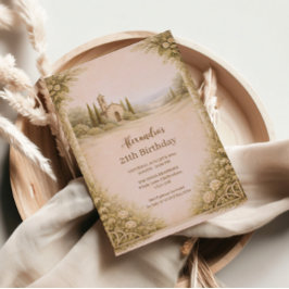 Romantic Countryside Floral Birthday Einladung