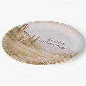 Romantic Countryside Floral Birthday Pappteller (Schrägansicht)