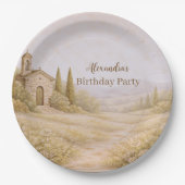 Romantic Countryside Floral Birthday Pappteller (Vorderseite)