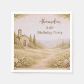 Romantic Countryside Floral Birthday Serviette (Vorderseite)