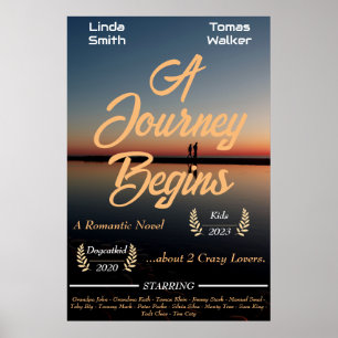 Romantic couple and family movie design poster