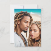 Romantic Couple Beach Digital Art Poster Einladung (Vorderseite)