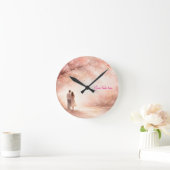 Romantic Couple Clock – Custom Text Wall Art Runde Wanduhr (Zuhause)