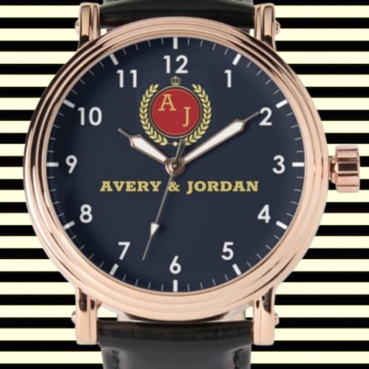 Romantic Couple Gift His and Her name monogram Armbanduhr