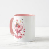 Romantic Couple Heart Illustration Two-Tone Coffee Tasse (Vorderseite Links)