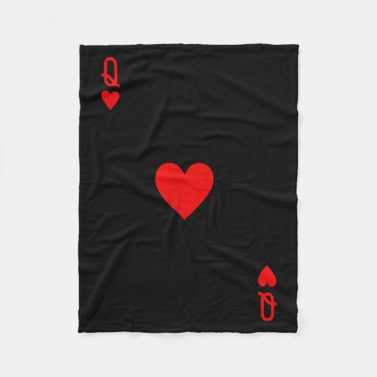 Romantic Couple Kiss Queen Of Hearts Ker Playing C Fleecedecke (Vorderseite)
