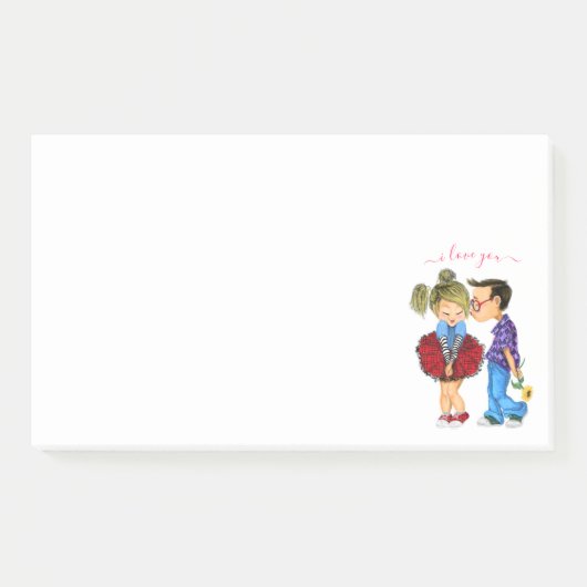 Romantic Couple Liebe Post it Notes - I Liebe You Post-it Klebezettel (Vorderseite)