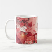 Romantic Couple Mug Valentine Gift with Hearts Ros Kaffeetasse (Links)