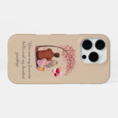 Romantic Couple Silhouette "Favorite Hello" Quote  iPhone Hülle (Rückseite (Horizontal))